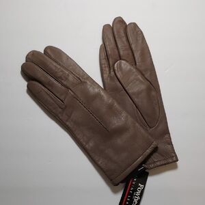 Fownes Leather Gloves Taupe Brown Size 7.5